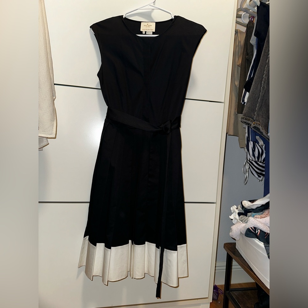 Kate spade black and white a-line dress